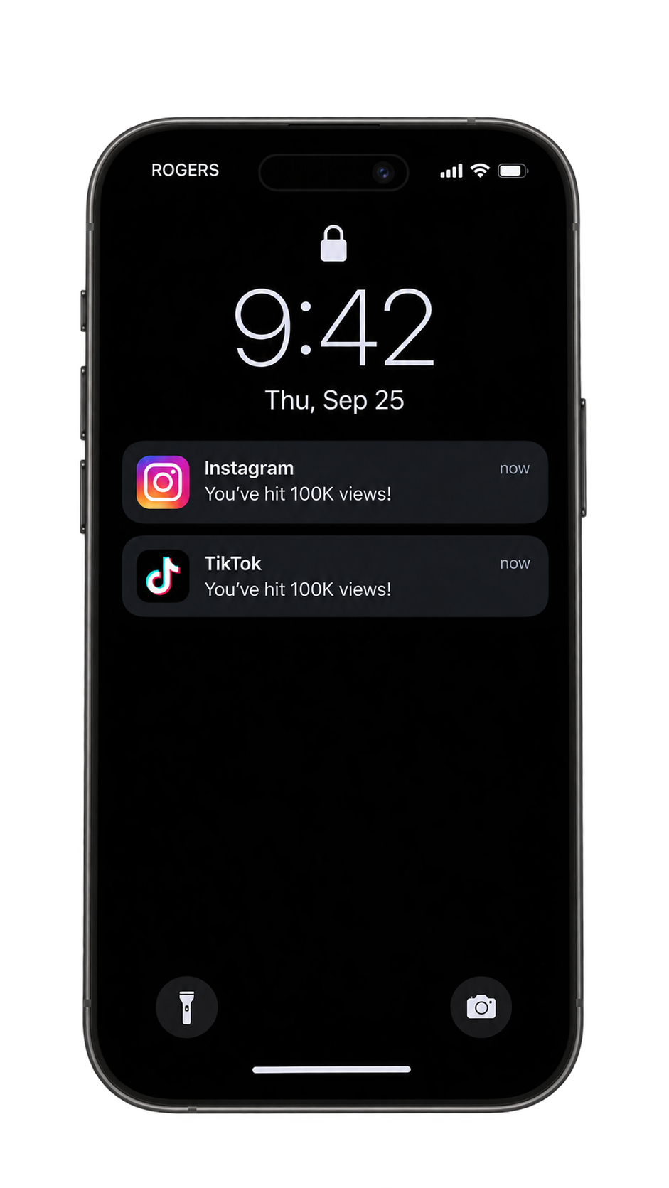 Lency notifications on a phone lock screen